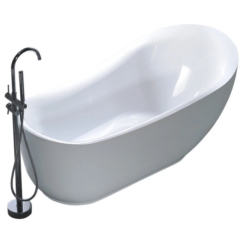 Vanity Art LLC Vanity Art Freestanding Acrylic Bathtub, White, 35"x71" - Image 8