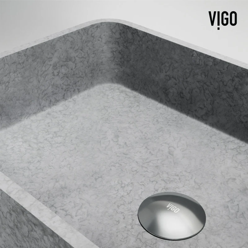 VIGO Concreto Stone Rectangular Bathroom Vessel Sink - Image 11