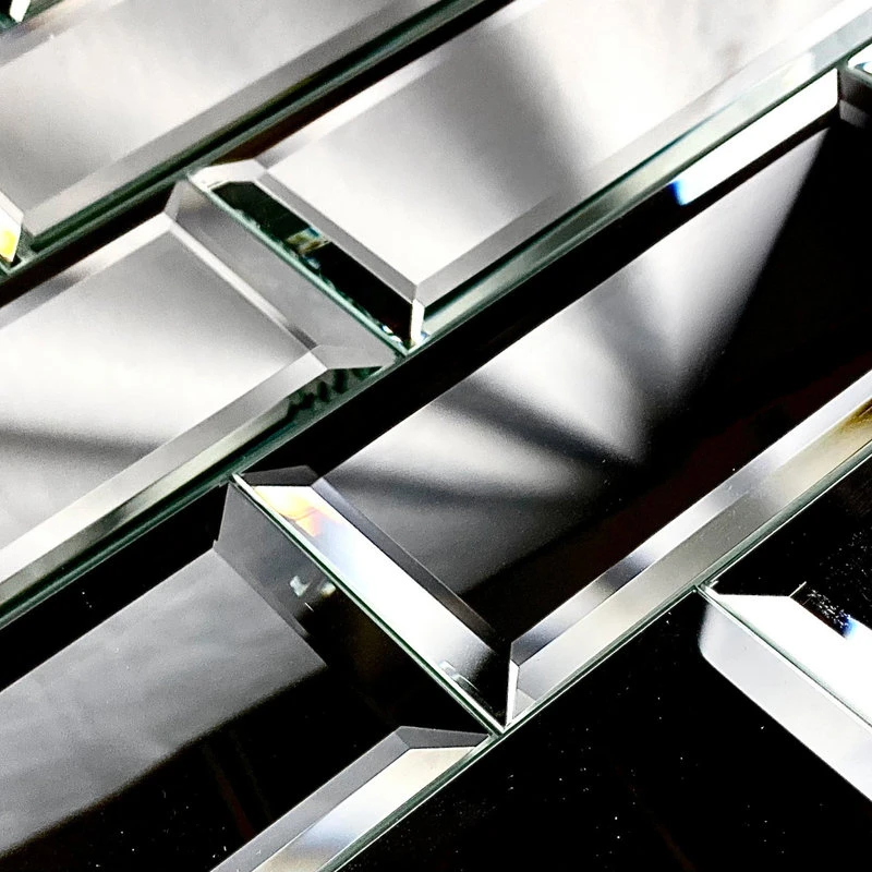 Abolos Reflections Peel & Stick 3x6 Beveled Glass Mirror Subway Tile In Glossy Silver, 1 Pc 4 Abolos Reflections Peel & Stick 3x6 Beveled Glass Mirror Subway Tile In Glossy Silver, 1 Pc - Image 2