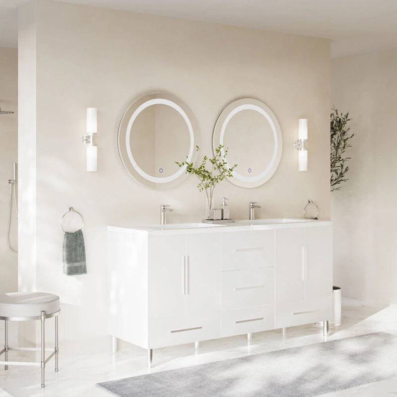 MOD The Mendocino Bathroom Vanity, White, 67", Double Sink, Freestanding - Image 2