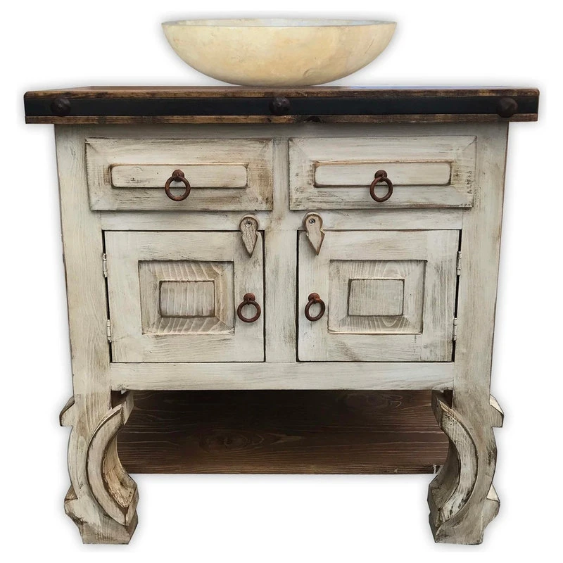 RanchoCollection San Pascual 30" Rustic Vanity, Vintage White - Image 2