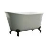 The Tub Connection 54" Cast Iron Swedish Tub Without Faucet Holes "Gentry", Oil Rubbed Bronze Feet