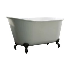 The Tub Connection 54" Cast Iron Swedish Tub Without Faucet Holes "Gentry", Oil Rubbed Bronze Feet