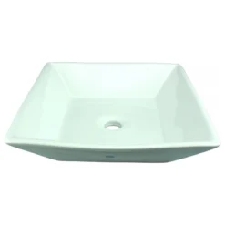 Renovators Supply Manufacturing Above Counter Square Bathroom Vessel Sink White Porcelain Art Basin