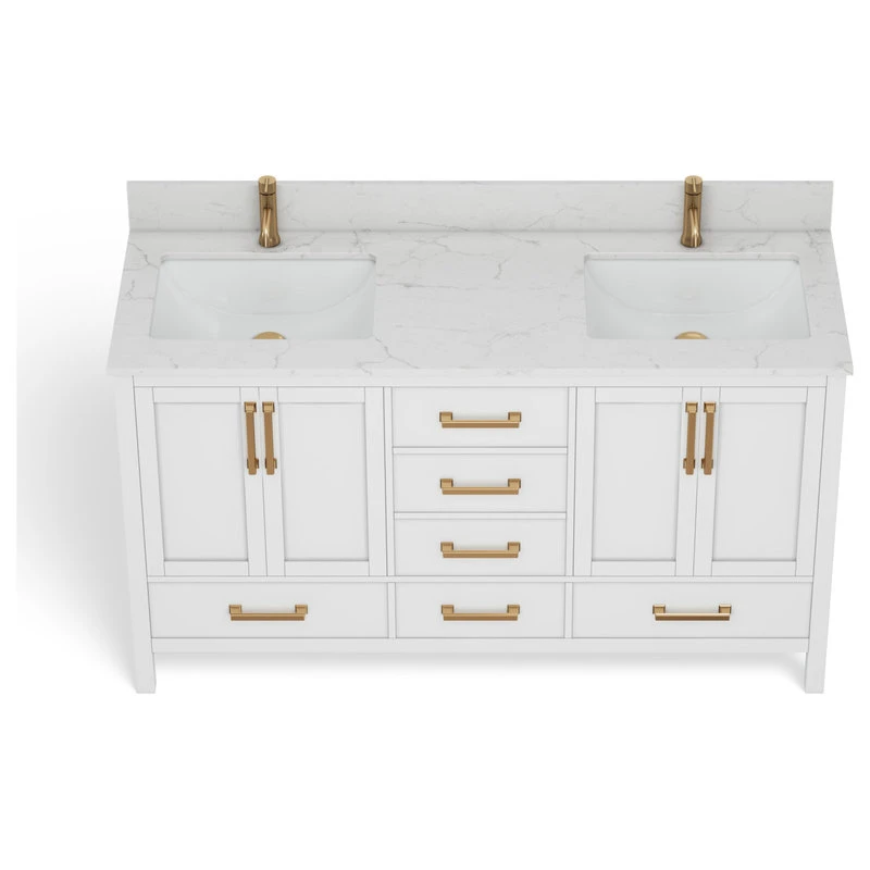 MOD Eleanor Bath Vanity, White, 60", Double Sink, Freestanding - Image 13