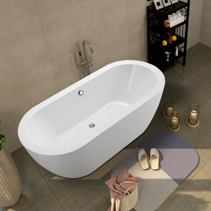 Vanity Art LLC Vanity Art Freestanding Acrylic Bathtub, White, 32"x68" - Image 14