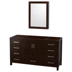 Wyndham Collection Sheffield 60" Espresso Single Vanity, No Top, No Sink, Med Cab