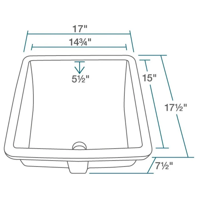 Rene R2-1003 Square Porcelain Bathroom Sink, Biscuit, White, Antique Bronze Drain - Image 5