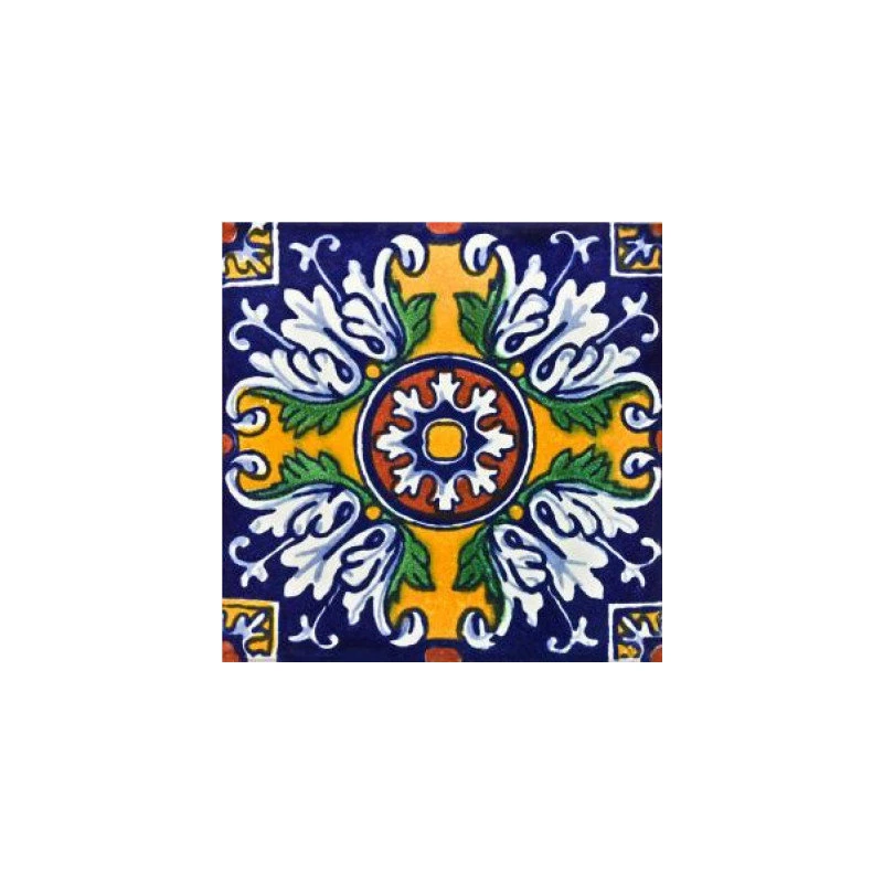 Fine Crafts & Imports 6x6 4 Pcs Aldeno Talavera Mexican Tile