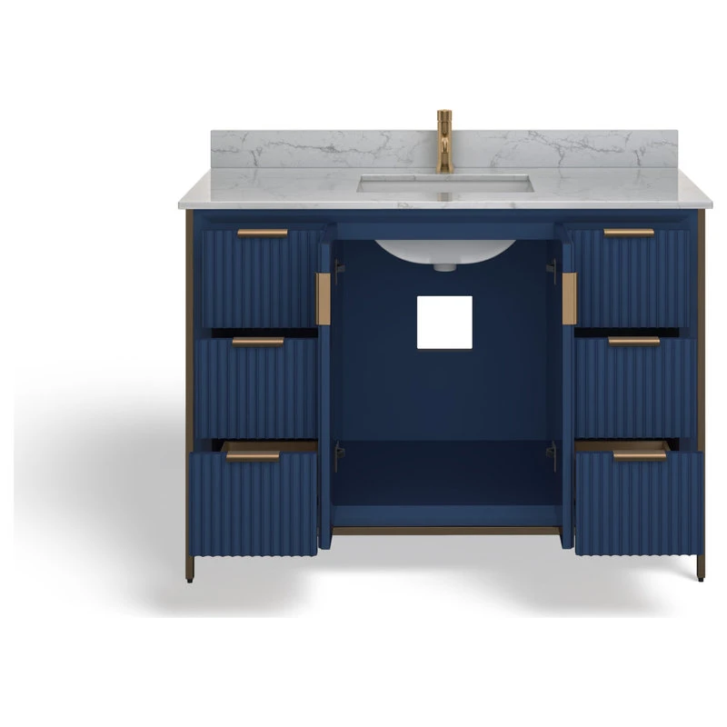 MOD The Everleigh Bathroom Vanity, Single Sink, 48", Royal Blue, Freestanding - Image 12