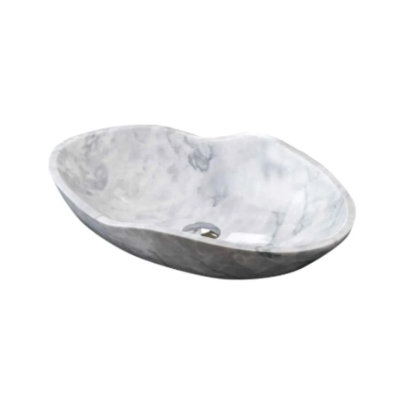 Black Looms Carrara White Marble Wave Shape Special Design Sink (W)14" (L)24" (H)6"