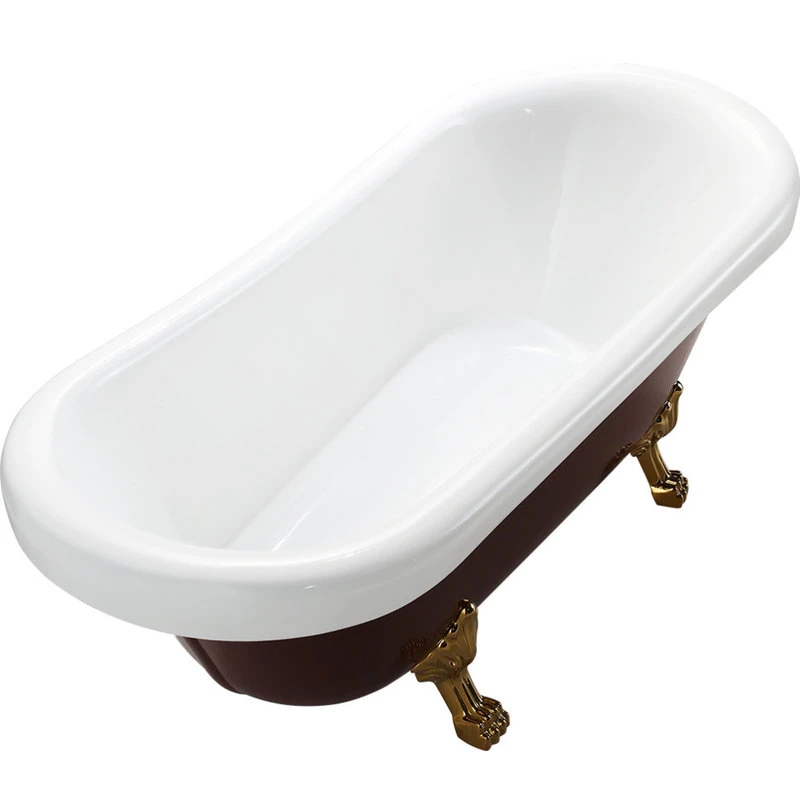 Vanity Art LLC Vanity Art Freestanding Acrylic Bathtub, Red And White, 66.9" X 31.5" - Image 4