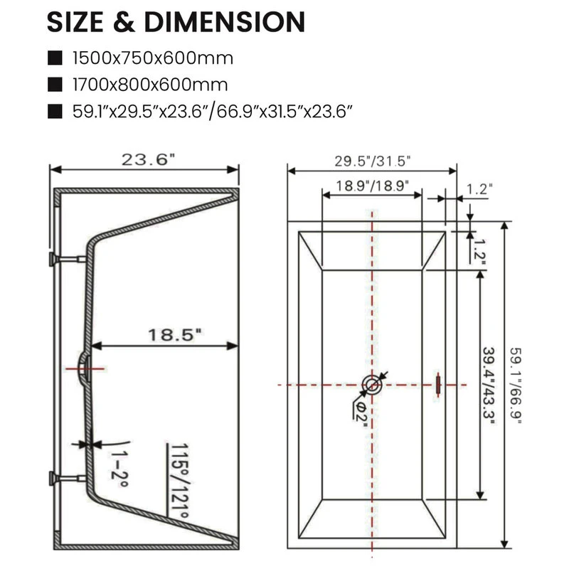 Vanity Art LLC Vanity Art 59" Freestanding Acrylic Bathtub - Image 6