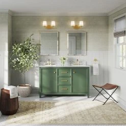 MOD The Woodruff Bathroom Vanity, Double Sink, 54", Vogue Green, Freestanding