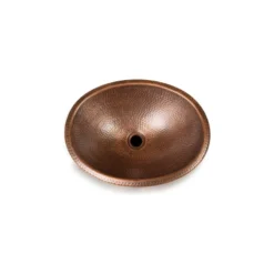 Imtinanz Hammered Copper Oval Bathroom Sink