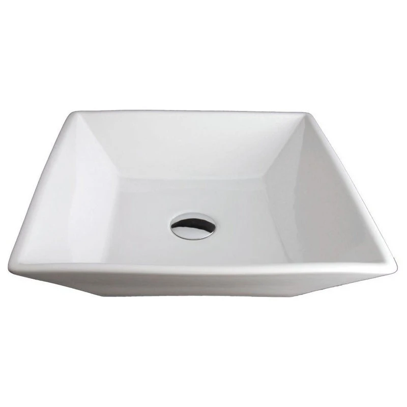 Fontaine By Italia White Square Porcelain Vessel Bathroom Sink
