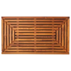 Bare Decor Giza Shower, Spa, Door Mat, Solid Teak Wood And Oiled Finish