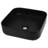 Vida XL International B.V. VidaXL Basin Modern Ceramic Square Black 15" Home Wash Vanity Vessel Sink