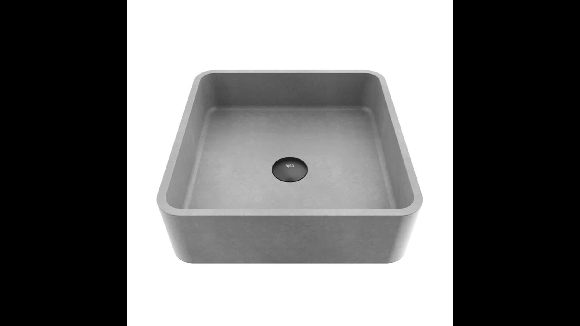 VIGO Concreto Stone Square Vessel Bathroom Sink With Vessel Faucet - Image 2