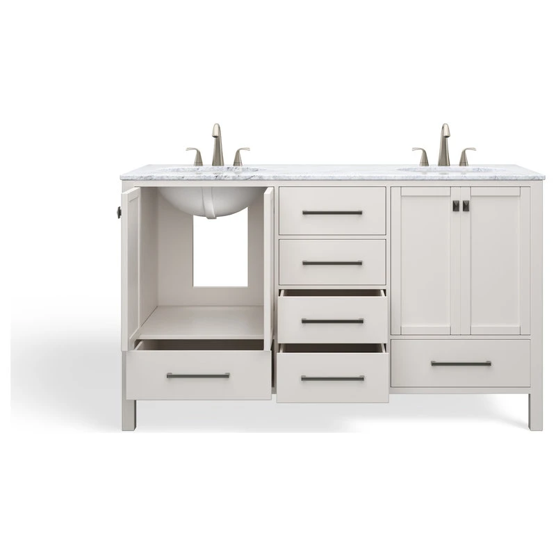 MOD Ellary Bath Vanity, White, 60", Double, With Mirror, Freestanding - Image 12