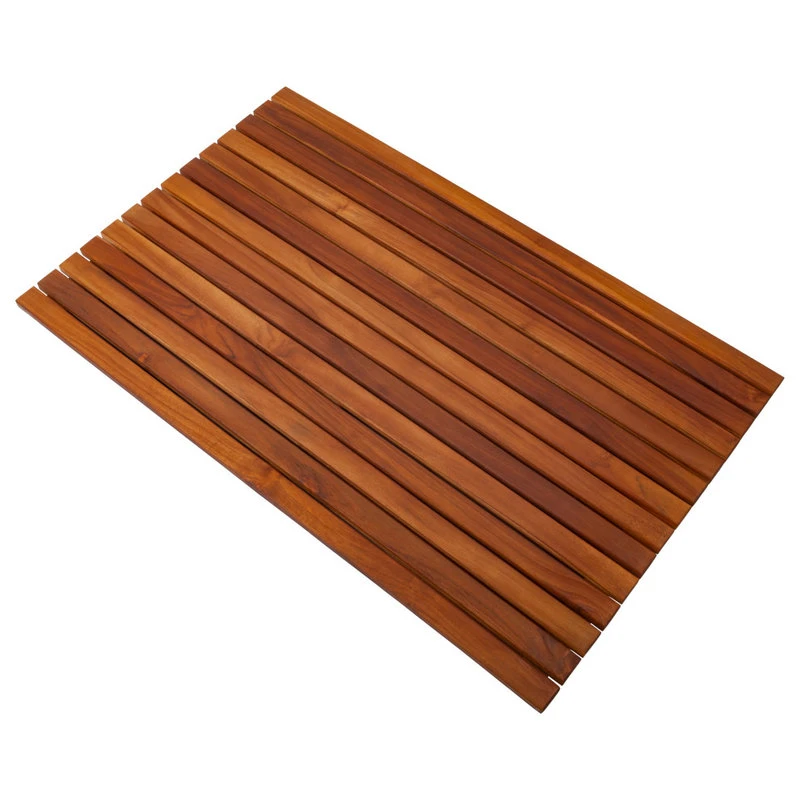 Nordic Style Oiled Teak Shower And Bath Mat 31.4"x19.6" - Image 3