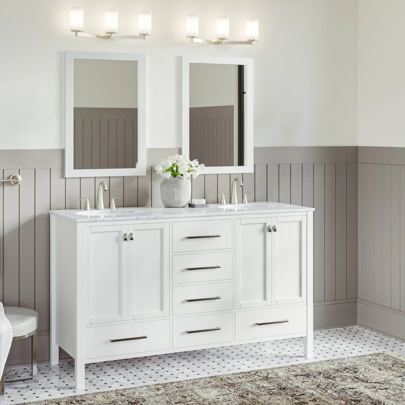 MOD Ellary Bath Vanity, White, 60", Double, With Mirror, Freestanding - Image 2