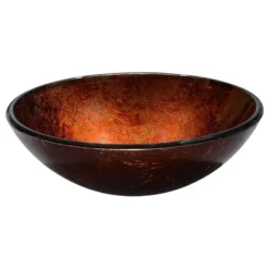 Yescom Antique Round Tempered Glass Vessel Sink