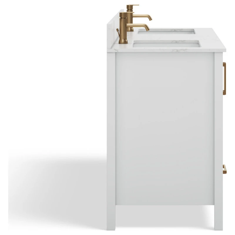 MOD Eleanor Bath Vanity, White, 60", Double Sink, Freestanding - Image 11