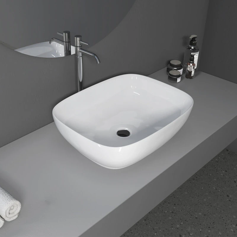 Altair 20x16" Oval White Finish Ceramic Vessel Bathroom Vessel Sink - Image 5