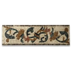 Stone Center Online Marble Mosaic Border Listello Tile Spring Emperador 5.9x19.7 Polished, 1 Piece