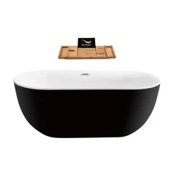 59" Streamline N-801-59FSBL-FM Soaking Freestanding Tub With Internal Drain