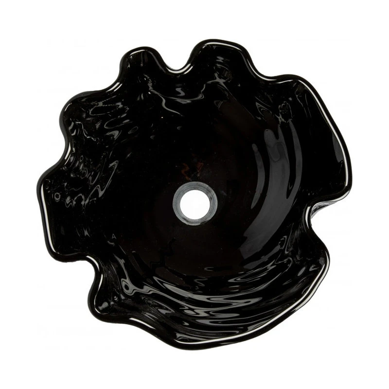 Eden Bath - Vessel Sinks Midnight Wave Tempered Glass Vessel Sink For Bathroom, 16.25 Inch - Image 4