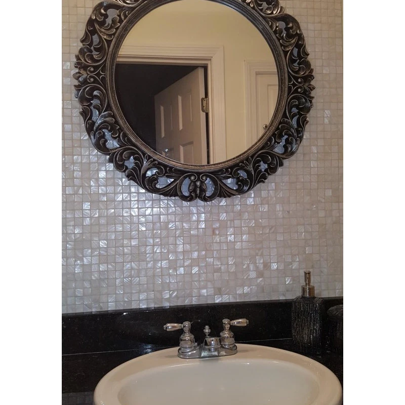 Art3d LLC Oyster Mother Of Pearl Square Shell Mosaic Tiles, Set Of 10 - Image 2