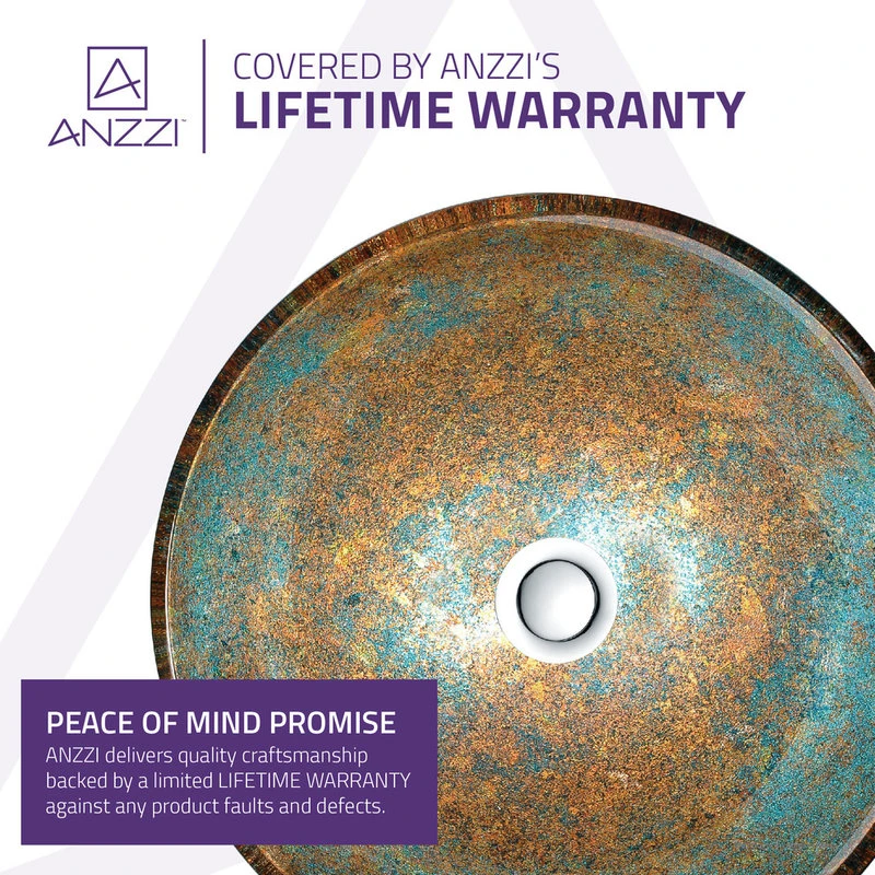 Anzzi Stellar Series Deco-Glass Vessel Sink, Emerald Burst - Image 3