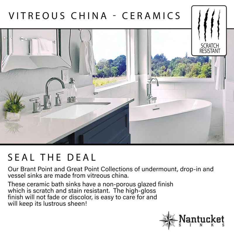 Nantucket Sinks UM-159-W Undermount Ceramic Sink, White - Image 11