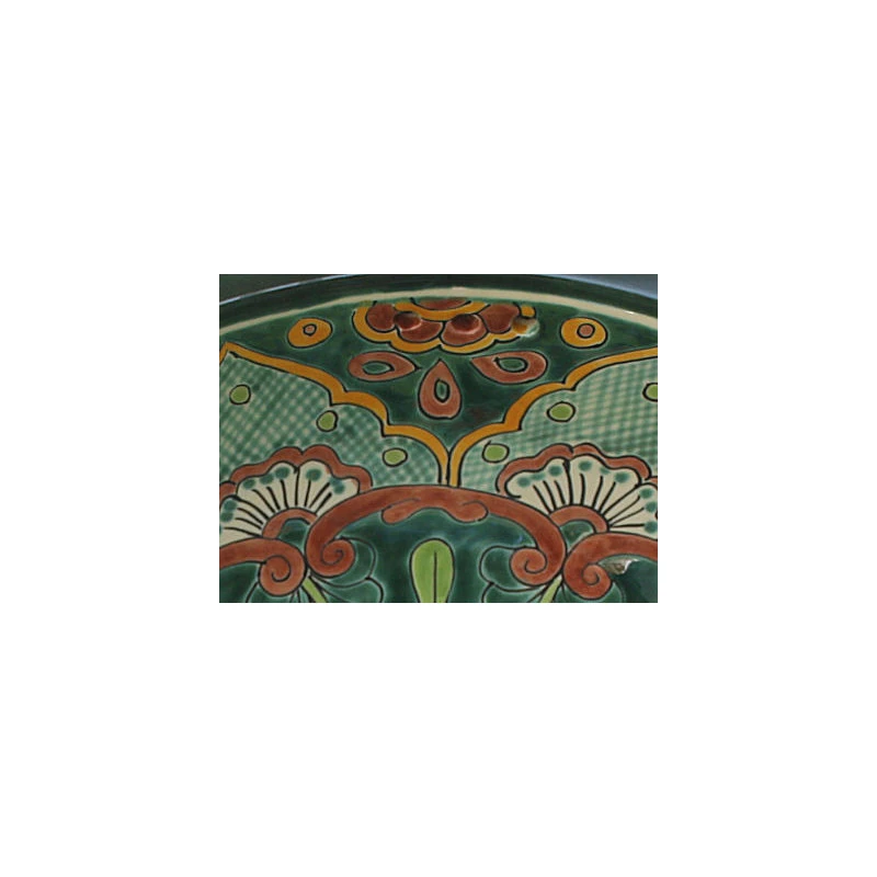 Fine Crafts & Imports Green Greca Ceramic Talavera Sink - Image 2
