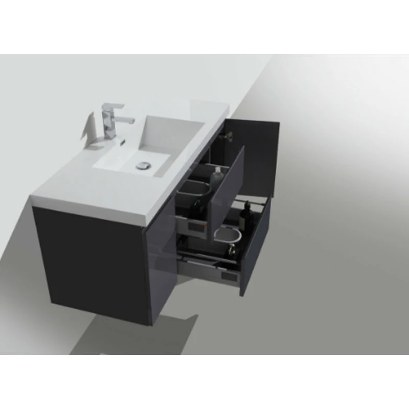 Bathroom Vanity Wholesale INC. MOB 48" Wall-Mounted Single Bathroom Vanity In High-Gloss Gray - Image 5