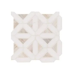 Buytilesandmore Angora Geometric Pattern 12X12 Polished Marble Mosaic, (4x4 Or 6x6) Sample