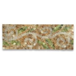 Stone Center Online Marble Mosaic Border Listello Tile Garden Onyx 4.7x13.4 Polished, 1 Piece