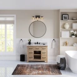 MOD Rawley Bath Vanity, Weathered Fir, 42", Single Sink, Marble Top, Freestanding