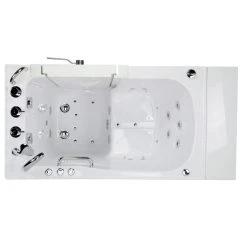 Ella Bubbles Hydro Massage Walk-In Bathtub,Left Outward Swing Door, 2" Dual Drain
