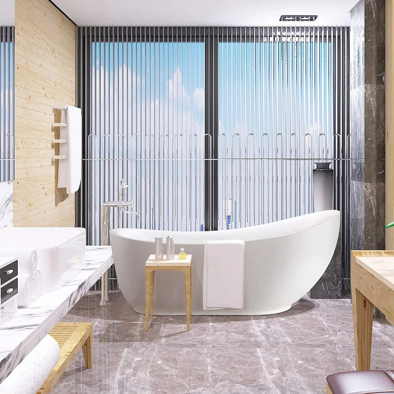 Vanity Art LLC Vanity Art Freestanding Acrylic Bathtub, White, 35"x71" - Image 9