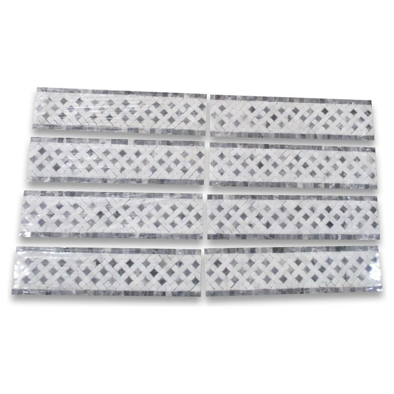 Stone Center Online Marble Mosaic Border Bathroom Listello Tile Inca Sky 3.25x12 Tumbled, 1 Piece - Image 2