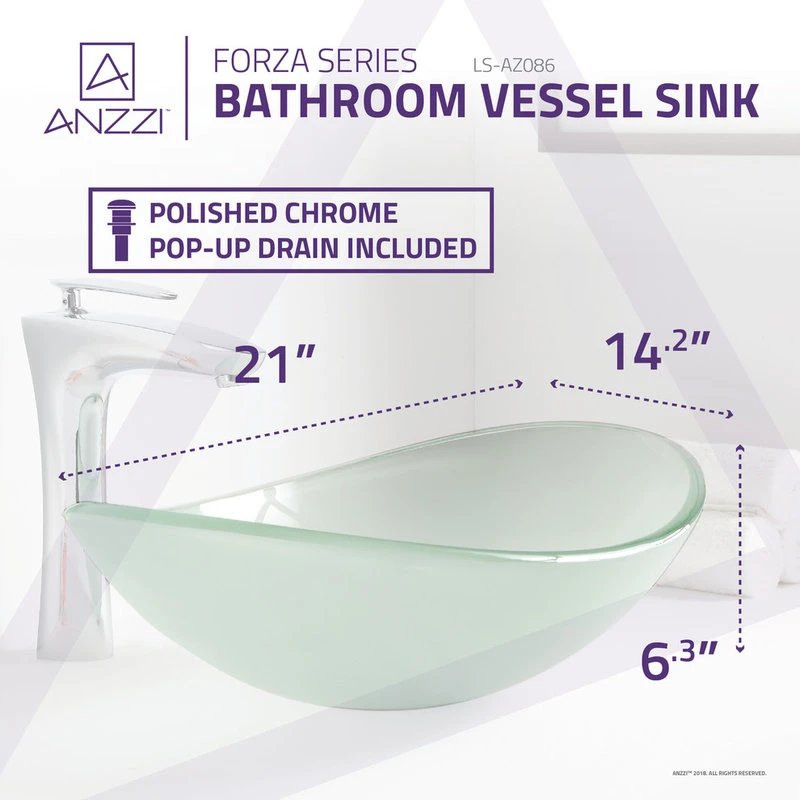 ANZZI Forza Series Deco-Glass Vessel Sink - Image 5
