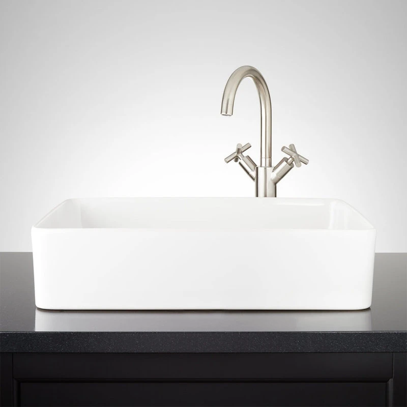 Signature Hardware 948624 Hibiscus 20" Fireclay Vessel Bathroom - White - Image 2