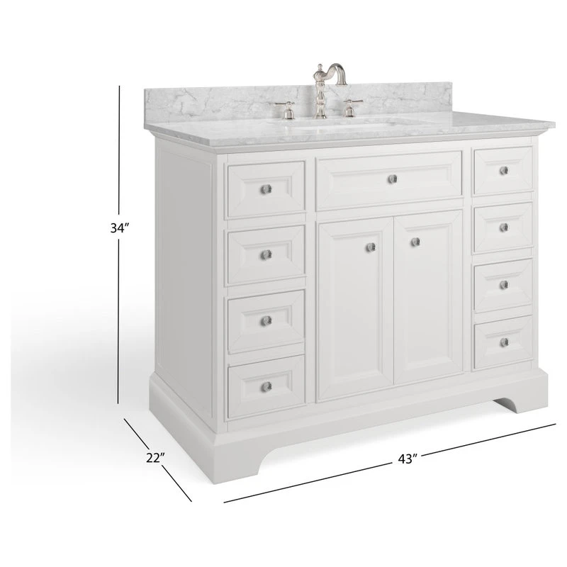 MOD Meadowood Bath Vanity, White, 43", Single Sink, Freestanding - Image 8