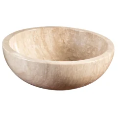 Laguna Marble Natural Stone Vessel Bathroom Sink, Isidro Travertine