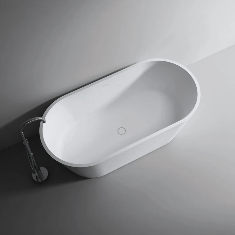 Vanity Art LLC Vanity Art Solid Surface Resin Stone Freestanding Bathtub, Matte White, 65"x29.5" - Image 7