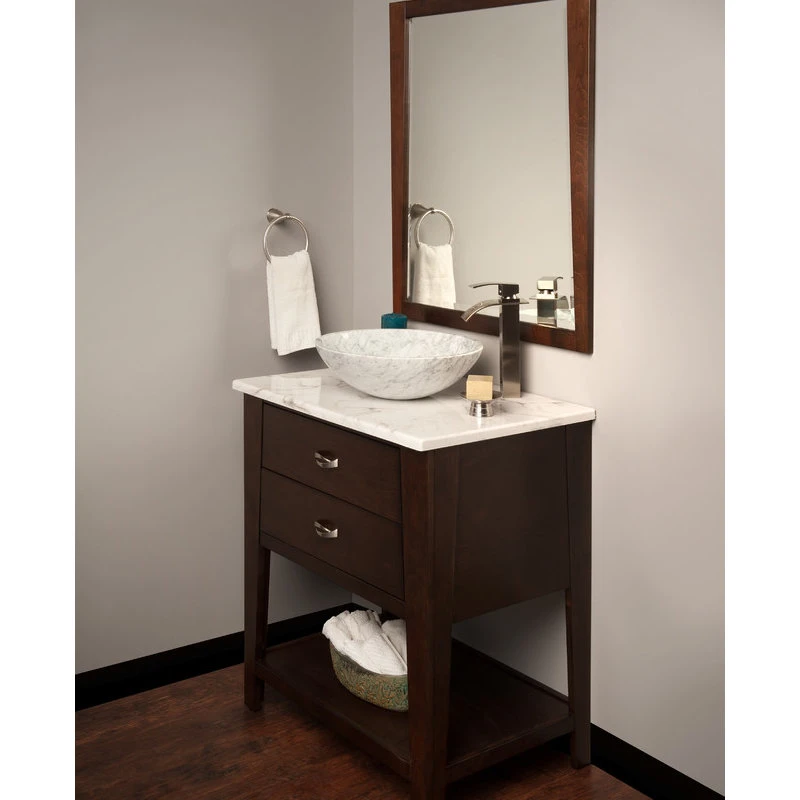 Novatto Carrara White Marble Vessel Sink - Image 4