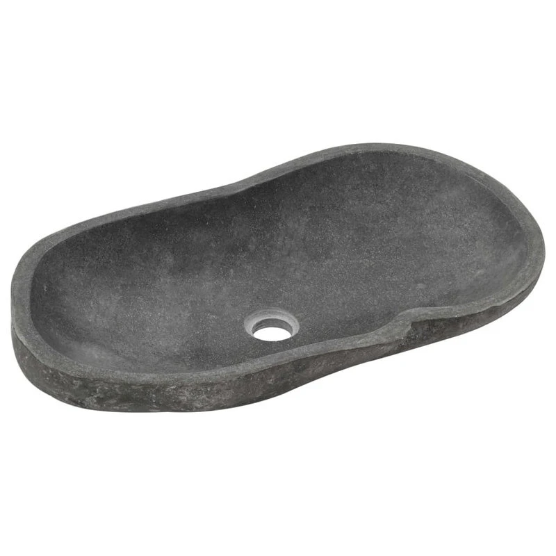 Vida XL International B.V. VidaXL Wash Basin River Stone Oval 23.6"-27.6" - Image 2